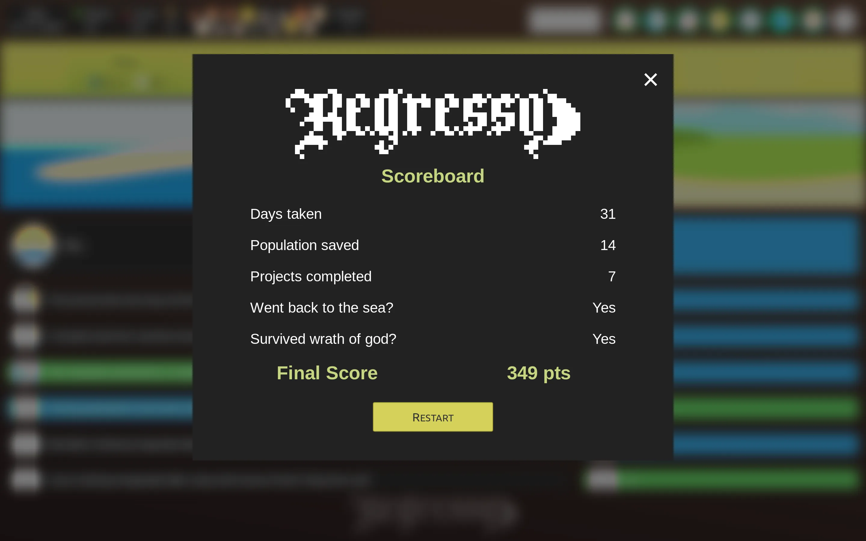 My best score was 309 points