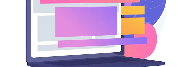 Abstract design popping out of a computer