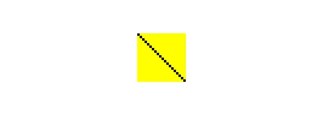 Example of a diagonal line drawn in pixels