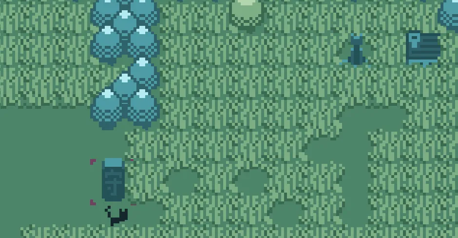 Screenshot: path to cat altar