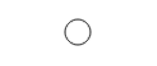 Close up of a circle rendered using the ellipse function, anti-aliased