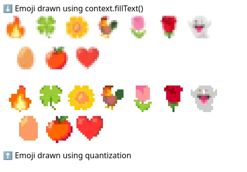 Experimenting with drawing pixelated emoji